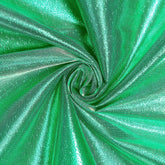 Elegant Metallic— Enchanted Glowing Kelly Green Color — Tissue Lamé Material—49% nylon and 51% metallic—Nationwide Shipping